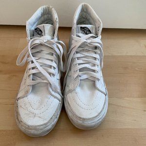 Vans White Sk8-Hi Tops - Size 7